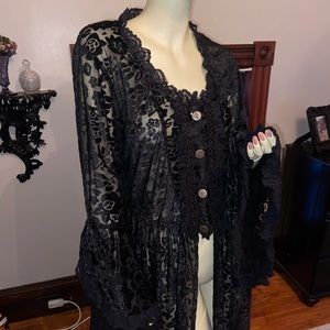 Black Kindergarten Flocked Velvet Overcoat